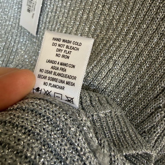 🩶 Love Tree Cosmic Crush Sparkly Metallic Ribbed Cropped Stretchy Top NWT Large - Picture 14 of 15